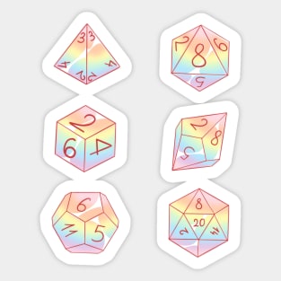 Pastel rainbow dice set Sticker